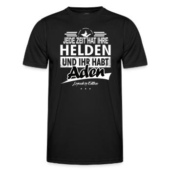Jede Zeit hat Ihre Helden Ihr habt Aden - Männer Funktions-T-Shirt - Schwarz - Vorne - AI Model Male 178 dark (178cm)