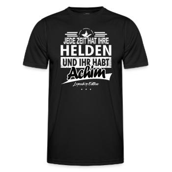 Jede Zeit hat Ihre Helden Ihr habt Achim - Männer Funktions-T-Shirt - Schwarz - Vorne - AI Model Male 178 dark (178cm)