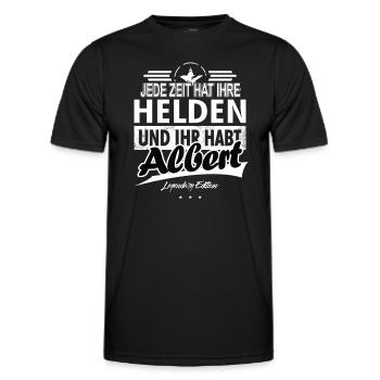 Jede Zeit hat Ihre Helden Ihr habt Albert - Männer Funktions-T-Shirt - Schwarz - Vorne - AI Model Male 178 dark (178cm)