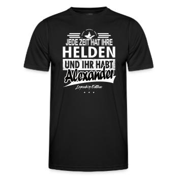 Jede Zeit hat Ihre Helden Ihr habt Alexander - Männer Funktions-T-Shirt - Schwarz - Vorne - AI Model Male 178 dark (178cm)