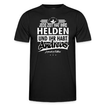Jede Zeit hat Ihre Helden Ihr habt Andreas - Männer Funktions-T-Shirt - Schwarz - Vorne - AI Model Male 178 dark (178cm)