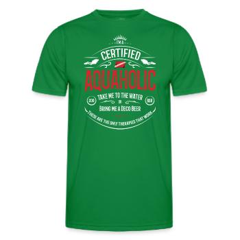 Aquaholic Diving Gift - Men's Functional T-Shirt - kelly green - Front - AI Model Male 178 dark (178cm)