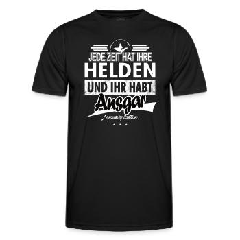 Jede Zeit hat Ihre Helden Ihr habt Ansgar - Männer Funktions-T-Shirt - Schwarz - Vorne - AI Model Male 178 dark (178cm)