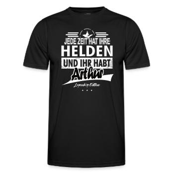 Jede Zeit hat Ihre Helden Ihr habt Arthur - Männer Funktions-T-Shirt - Schwarz - Vorne - AI Model Male 178 dark (178cm)