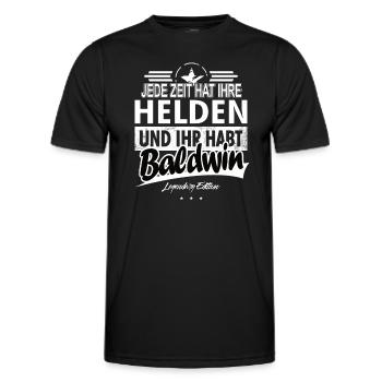 Jede Zeit hat Ihre Helden ihr habt Baldwin - Männer Funktions-T-Shirt - Schwarz - Vorne - AI Model Male 178 dark (178cm)