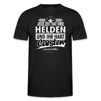 Jede Zeit hat Ihre Helden ihr habt Carsten - Männer Funktions-T-Shirt - Schwarz - Vorne - AI Model Male 178 dark (178cm)