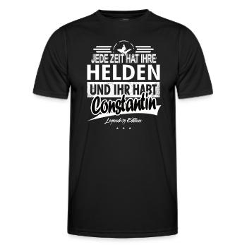Jede Zeit hat Ihre Helden ihr habt Constantin - Männer Funktions-T-Shirt - Schwarz - Vorne - AI Model Male 178 dark (178cm)