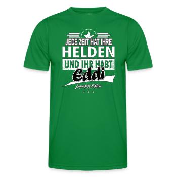 Chaque époque a ses héros Vous avez Eddi - T-shirt sport Homme - vert - Devant - AI Model Male 178 dark (178cm)