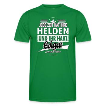 Chaque époque a ses héros Vous avez Edgar - T-shirt sport Homme - vert - Devant - AI Model Male 178 dark (178cm)