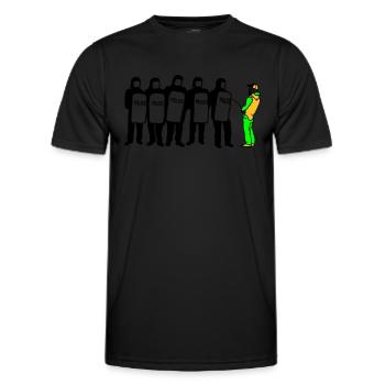 la police? - T-shirt sport Homme - noir - Devant - AI Model Male 178 dark (178cm)