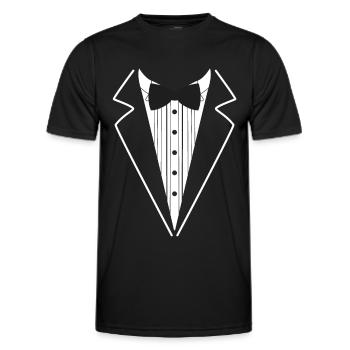 Costume, Business Fly Tie Smoking Party - T-shirt sport Homme - noir - Devant - AI Model Male 178 dark (178cm)