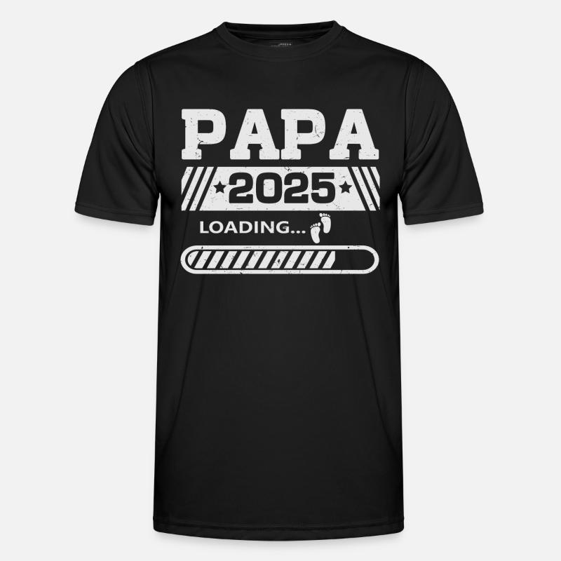 Papa 2025 loading - Männer Funktions-T-Shirt - Schwarz