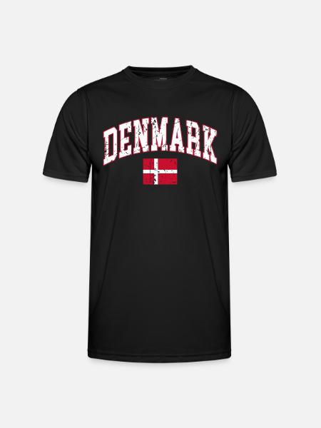 Danemark drapeau Danemark - T-shirt sport Homme - noir