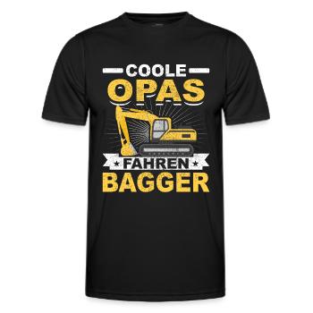 Baggerführer Geschenk Baggerfahrer Opa Bagger - Männer Funktions-T-Shirt - Schwarz - Vorne - AI Model Male 178 dark (178cm)