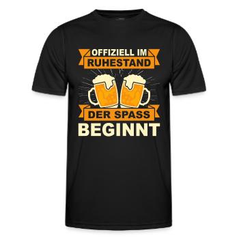 Rentner Rente Ruhestand Bier Altersheim Geschenk - Männer Funktions-T-Shirt - Schwarz - Vorne - AI Model Male 178 dark (178cm)