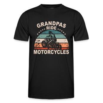Biker Motorrad Geschenk Motorradfahrer Opa Rente - Männer Funktions-T-Shirt - Schwarz - Vorne - AI Model Male 178 dark (178cm)
