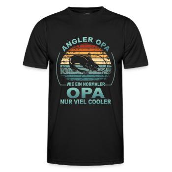 Angler Geschenk Fischen Fischer Spruch Angeln Opa - Männer Funktions-T-Shirt - Schwarz - Vorne - AI Model Male 178 dark (178cm)