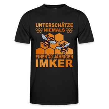 Bester Imker 40 Jahre Geburtstag Bienenzüchter - Männer Funktions-T-Shirt - Schwarz - Vorne - AI Model Male 178 dark (178cm)