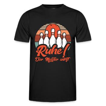 Bowlen Bowling Geschenk Bowlingspieler - Männer Funktions-T-Shirt - Schwarz - Vorne - AI Model Male 178 dark (178cm)