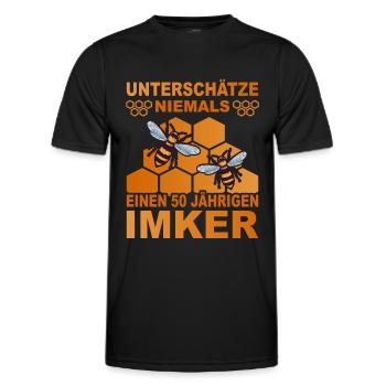 Bester Imker 50 Jahre Geburtstag Bienenzüchter - Männer Funktions-T-Shirt - Schwarz - Vorne - AI Model Male 178 dark (178cm)