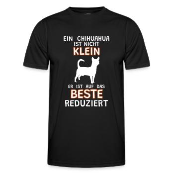 Chihuahua klein auf das Beste reduziert - Spruch - Männer Funktions-T-Shirt - Schwarz - Vorne - AI Model Male 178 dark (178cm)