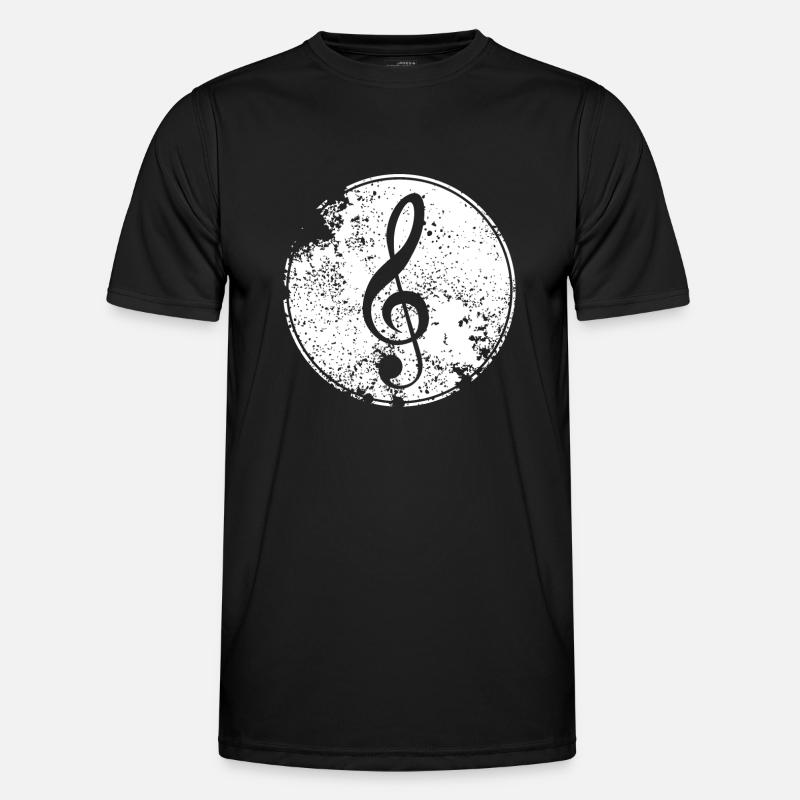 Musiknote - Männer Funktions-T-Shirt - Schwarz