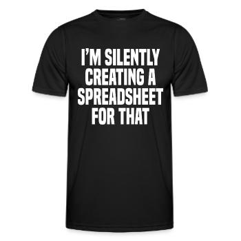 C’est drôle que je crée silencieusement une feuille de calcul pour ça - T-shirt sport Homme - noir - Devant - AI Model Male 178 dark (178cm)