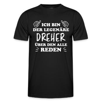 Dreher Fun Spruch Drehmaschinen Dreher Geschenk - Männer Funktions-T-Shirt - Schwarz - Vorne - AI Model Male 178 dark (178cm)