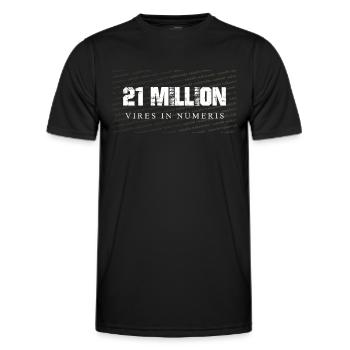 21 Million - Bitcoin - Veris in Numeris - Men's Functional T-Shirt - black - Front - AI Model Male 178 dark (178cm)