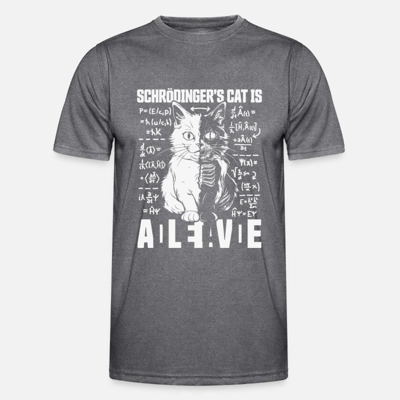 SCHRÖDINGER'S CAT DEAD AND ALIVE QUANTUM PHYSICS Men's Functional T-Shirt