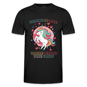 Falling in Love - Where Hearts take Flight - - Männer Funktions-T-Shirt - Schwarz - Vorne - AI Model Male 178 dark (178cm)