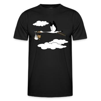 storch baby - Männer Funktions-T-Shirt - Schwarz - Vorne - AI Model Male 178 dark (178cm)