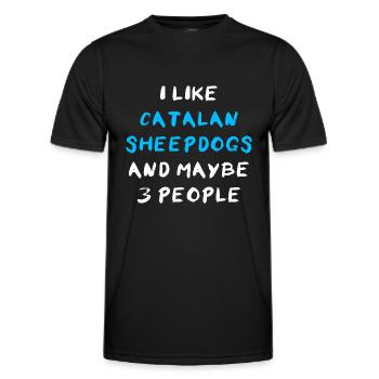 Catalan Sheepdog - Men's Functional T-Shirt - black - Front - AI Model Male 178 dark (178cm)