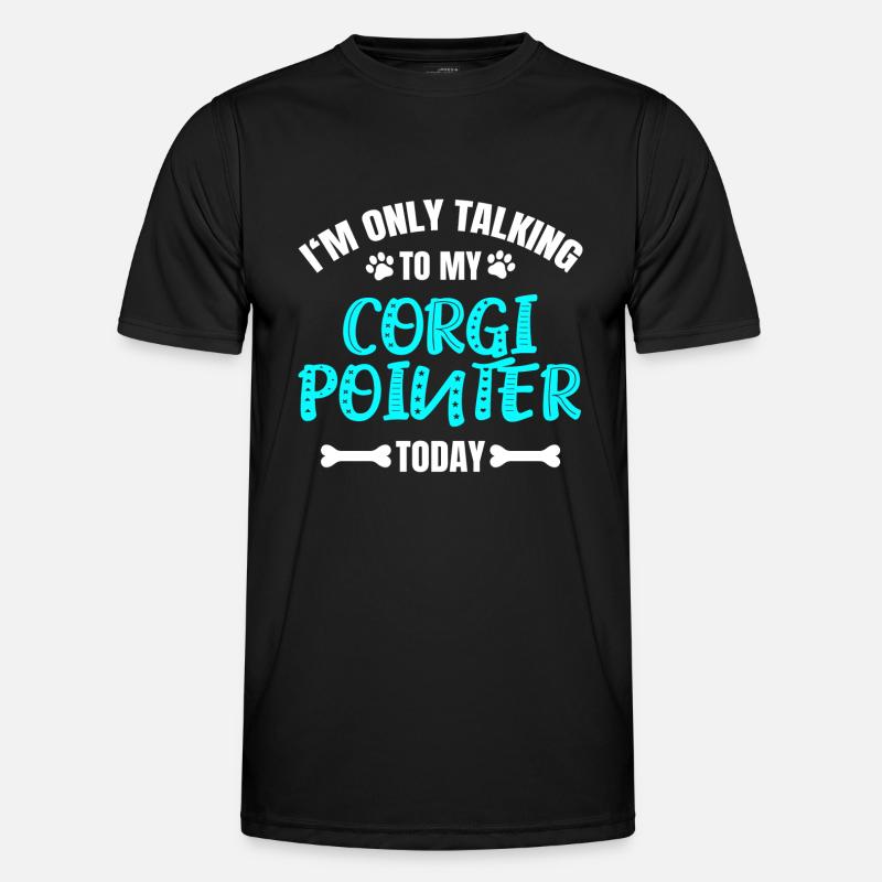 Corgi Pointer - Männer Funktions-T-Shirt - Schwarz
