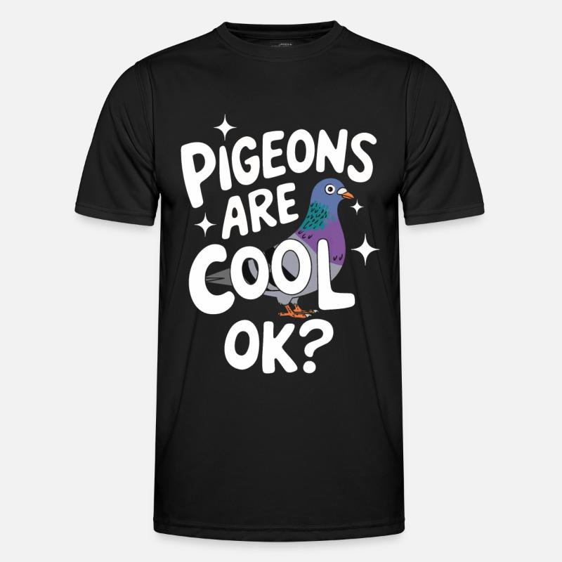 Taube Tauben Tier Vogel - Männer Funktions-T-Shirt - Schwarz