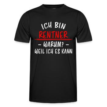 Rentner Lustiger Spruch Rente Ruhestand Geschenk - Männer Funktions-T-Shirt - Schwarz - Vorne - AI Model Male 178 dark (178cm)
