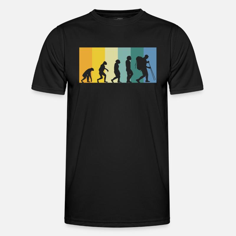 Evolution Wanderer - wandern retro vintage Farben Männer Funktions-T-Shirt