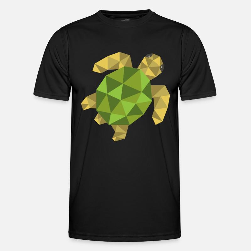 Turtle Geometric Gift Triangle Hipster - Men's Functional T-Shirt - black