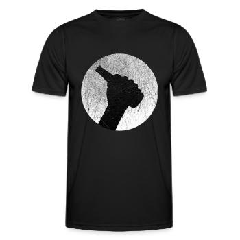 Bière en bouteille dans la main lune bière - T-shirt sport Homme - noir - Devant - AI Model Male 178 dark (178cm)