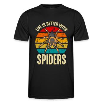 Das Leben ist besser mit Spiders Arachnid Besitzer - Männer Funktions-T-Shirt - Schwarz - Vorne - AI Model Male 178 dark (178cm)