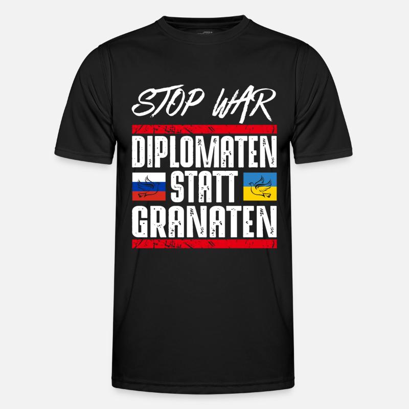 NO WAR - Männer Funktions-T-Shirt - Schwarz