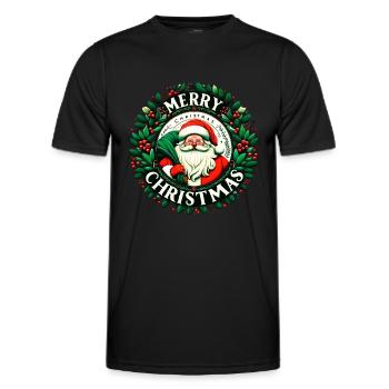 Merry Christmas design Funny Gift for Xmas Lovers - Men's Functional T-Shirt - black - Front - AI Model Male 178 dark (178cm)