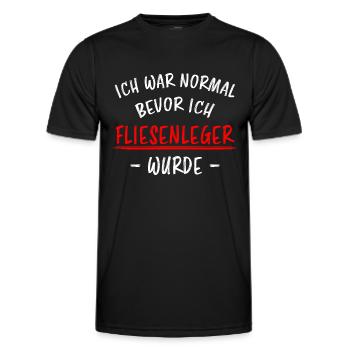 Fliesenleger Lustig Spruch Job Bodenleger Geschenk - Männer Funktions-T-Shirt - Schwarz - Vorne - AI Model Male 178 dark (178cm)