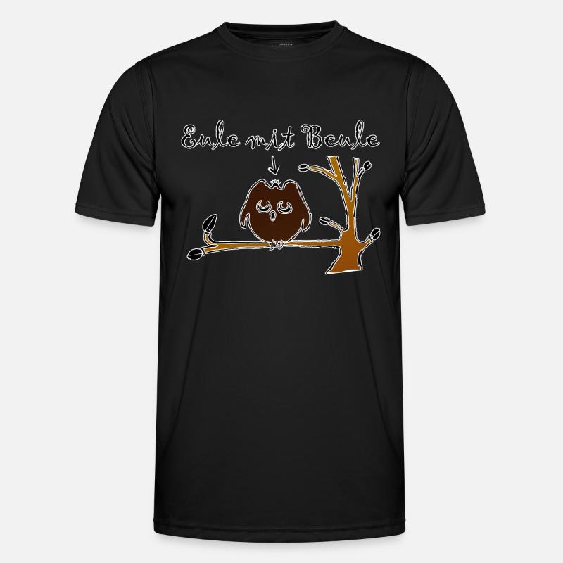 Eule mit Beule - Männer Funktions-T-Shirt - Schwarz