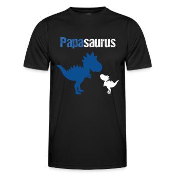 Papasaurus Dinosaurier für Papa Vatertag Geschenk - Männer Funktions-T-Shirt - Schwarz - Vorne - AI Model Male 178 dark (178cm)