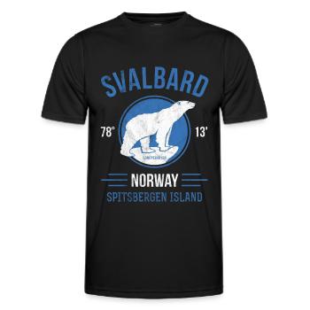 Svalbard Polar Bear - Spitsbergen Norway - Men's Functional T-Shirt - black - Front - AI Model Male 178 dark (178cm)