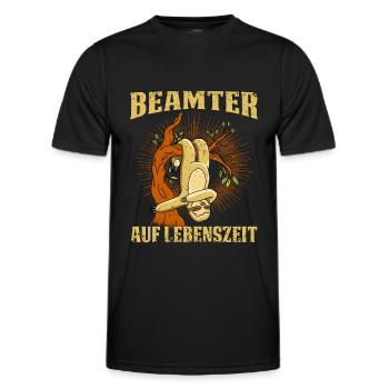 Fonctionnaire à vie. Paresse - T-shirt sport Homme - noir - Devant - AI Model Male 178 dark (178cm)