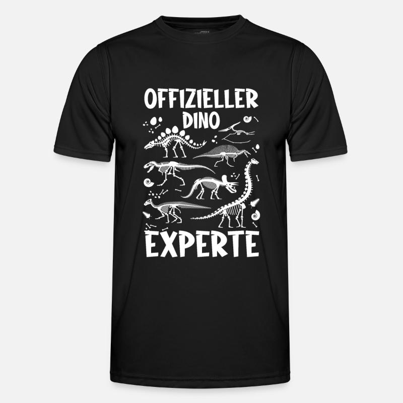 Offizieller Dino Experte, Dinosaurier - Männer Funktions-T-Shirt - Schwarz
