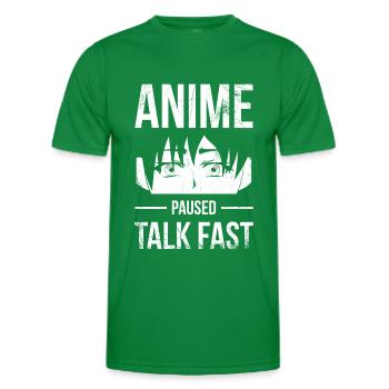 Anime Paused Quick Design For - Men's Functional T-Shirt - kelly green - Front - AI Model Male 178 dark (178cm)