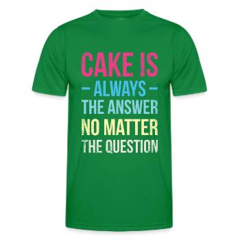 Kuchen Ist Immer Die Antwort, Egal Ob Für Bäcker - Männer Funktions-T-Shirt - Kelly Green - Vorne - AI Model Male 178 dark (178cm)